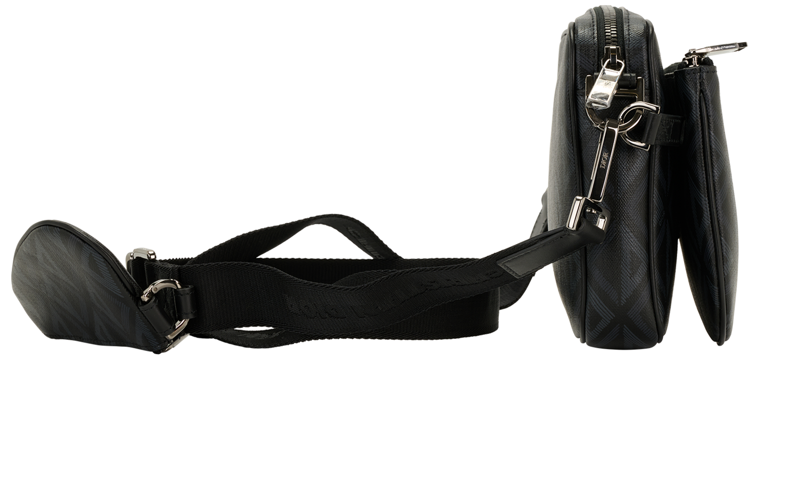 Saddle Triple Pouch, &pound;1,600, Handbags, Black, Canvas, Side view